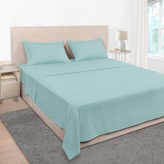 Mejoroom Bettwäsche-Set für King-Size-Betten – weiche Mikrofaser-Bettlaken, Spannbettlaken mit tiefen Taschen, weich, atmungsaktiv, knitter- und lichtbeständig – 4-teilig (Kingsize, Graugrün)