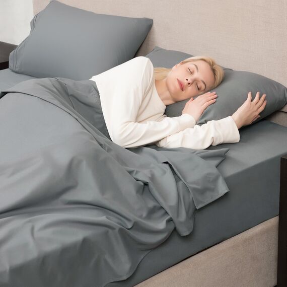 Mejoroom Queen-Size-Bettlaken-Set, extra weich, luxuriös, gebürstete Mikrofaser, 1800 Bettlaken mit 38.1 cm tiefer Tasche, atmungsaktiv, knitterfrei, farbecht, 4-teilig (Queen, Grau)