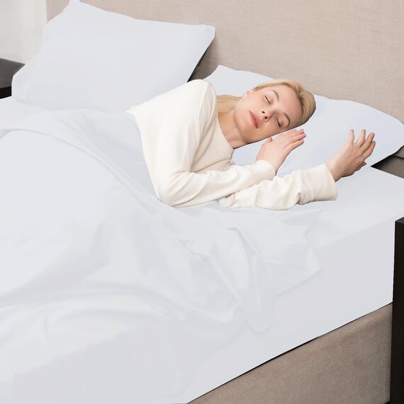 Mejoroom Queensize-Bettlaken-Set, luxuriöses 1800-teiliges Hotel-Bettwäsche-Set mit tiefen Taschen, hypoallergen, knitterfrei und atmungsaktiv, lichtbeständig, 4-teilig (Queen, Weiß)