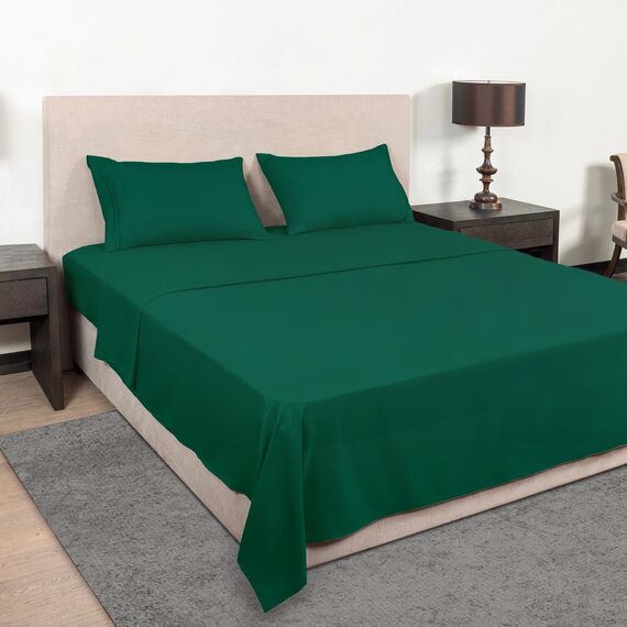 Mejoroom Bettwäsche-Set in voller Größe, 40,6 cm tiefe Bettlaken und Kissenbezüge, Mikrofaser-Bettwäsche-Set aus der Kollektion 1800, extra weich, farbecht und knitterfrei, 4-teilig (voll, Smaragdgrün