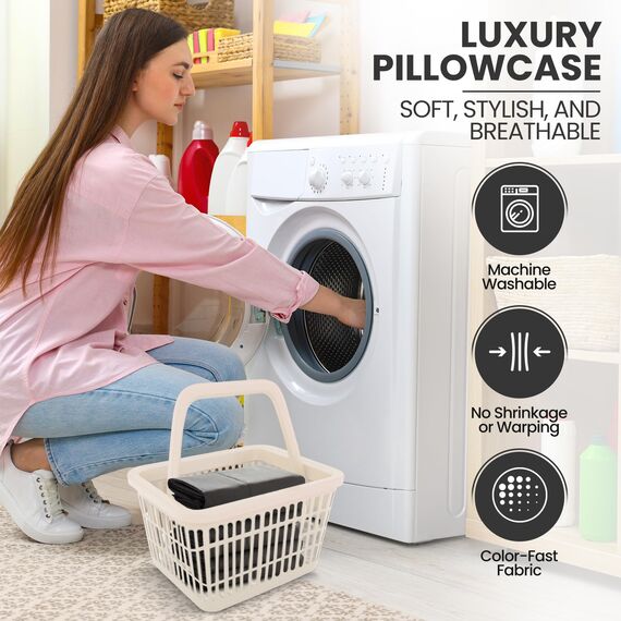 Utopia Bedding King-Size-Kissenbezüge – 2er-Pack – Hotelverschluss – weicher, gebürsteter Mikrofaserstoff – schrumpf- und farbecht, Kissenbezüge 20 X 40 Inches (Kingsize, Grau)