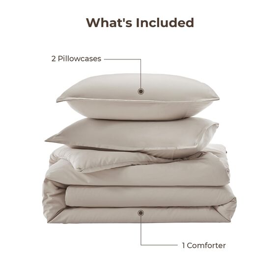 Litanika Bettdecken-Set aus Leinen, Übergröße, Queen-Size-Größe, 3-teilig, leicht, einfarbig, flauschiges Bettwäsche-Set für alle Jahreszeiten (248 x 248 cm Bettdecke und 2 Kissenbezüge)