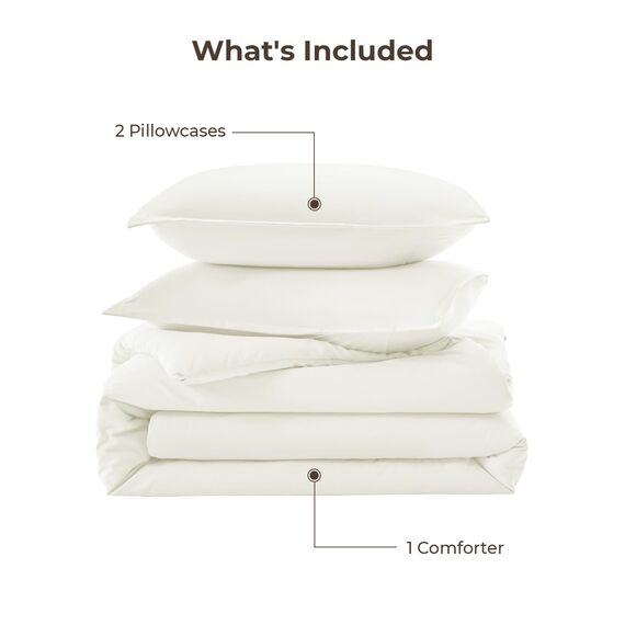 Litanika Elfenbeinfarbenes Bettdecken-Set für King-Size-Betten, 3-teilig, leicht, solide, flauschiges Bettwäsche-Set für alle Jahreszeiten (277 x 228 cm Bettdecke und 2 Kissenbezüge)