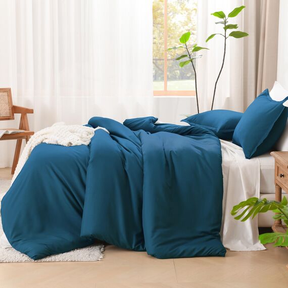 Litanika Bettwäsche-Set für alle Jahreszeiten, Flauschiges Bettwäsche-Set für alle Jahreszeiten, 200 x 228 cm, Türkis, 3-teilig, Türkis