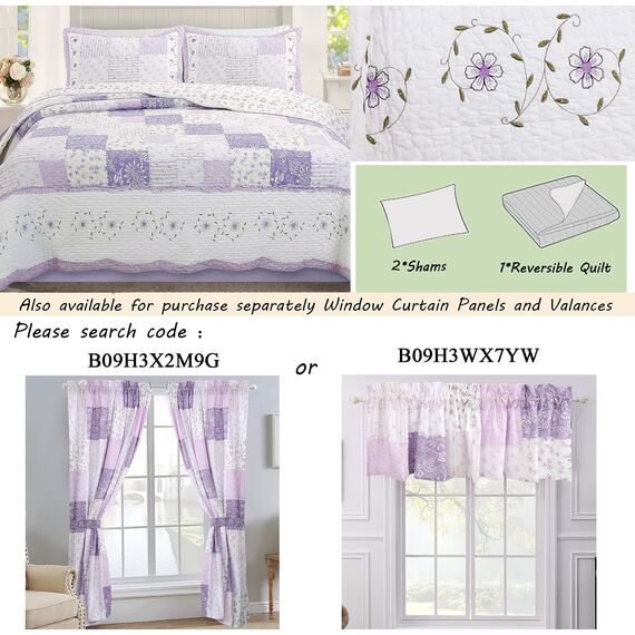 Cozy Line Home Fashions Love of Lilac Bettwäsche-Set, 3-teilig, für Queen-Size-Betten