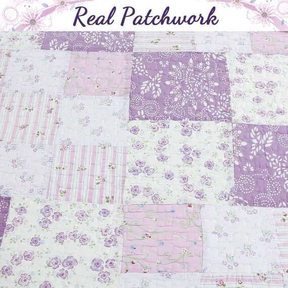 Cozy Line Home Fashions Love of Lilac Bettwäsche-Set, 3-teilig, King-Size-Größe