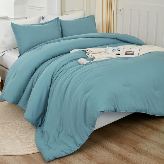 Litanika Bettwäsche-Set für King-Size-Betten, 3-teilig, leicht, einfarbig, flauschiges Bettwäsche-Set für alle Jahreszeiten, 277 x 228 cm (Bettdecke und 2 Kissenbezüge)