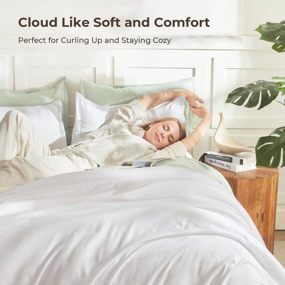 Litanika Weißes übergroßes King-Size-Bettdecken-Set, Super-King-Size-Größe, 3-teilig, leicht, einfarbig, für alle Jahreszeiten, flauschiges Bettwäsche-Set (308 x 305 cm Bettdecke und 2 Kissenbezüge)
