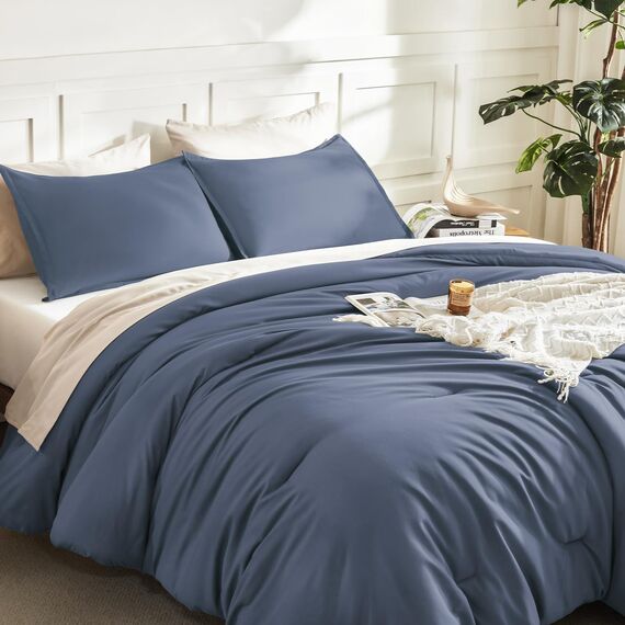 Litanika Bettwäsche-Set für King-Size-Betten, 3-teilig, leicht, einfarbig, für alle Jahreszeiten, flauschiges Bettwäsche-Set (277 x 228 cm Bettdecke und 2 Kissenbezüge)