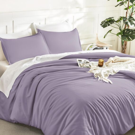Litanika Bettwäsche-Set California King Size, 3-teilig, leicht, einfarbig, für alle Jahreszeiten, Flauschiges Bettwäsche-Set (277 x 244 cm Bettdecke und 2 Kissenbezüge)