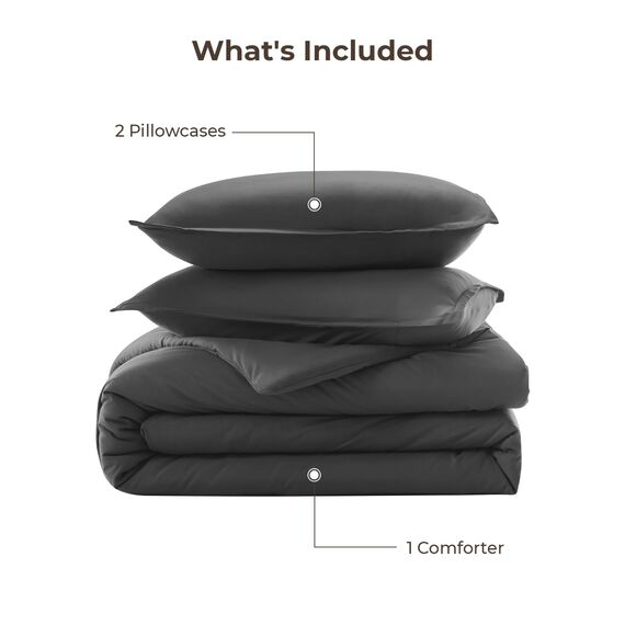 Litanika Graues Bettwäsche-Set für King-Size-Betten, leicht, einfarbig, für alle Jahreszeiten, flauschiges Bettwäsche-Set (277 x 228 cm Bettdecke und 2 Kissenbezüge)