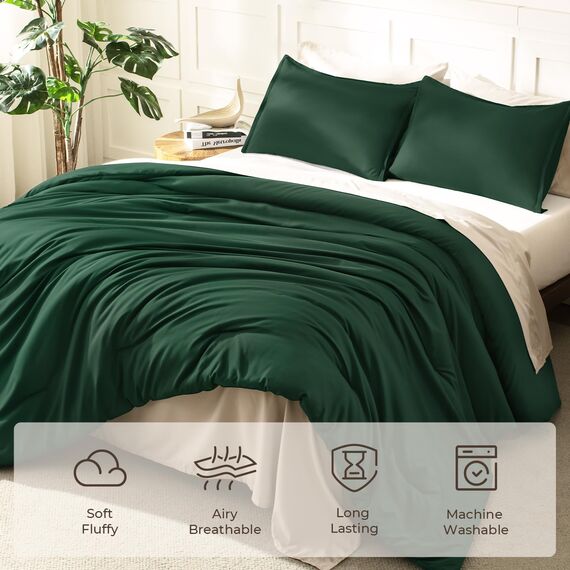 Litanika California King Size, 3-teiliges Bettwäsche-Set für King-Size-Betten, leicht, einfarbig, für alle Jahreszeiten, flauschiges Bettwäsche-Set (277 x 244 cm Bettdecke und 2 Kissenbezüge)