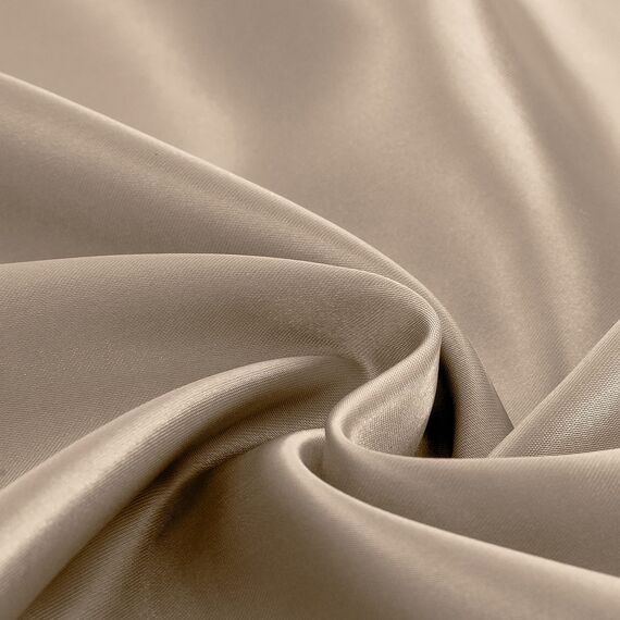 Homiest 4-teiliges Satin-Bettwäsche-Set, luxuriöses, seidiges Satin-Bettwäsche-Set mit tiefer Tasche, 1 Spannbetttuch + 1 Bettlaken + 2 Kissenbezüge (King-Size, Taupe)