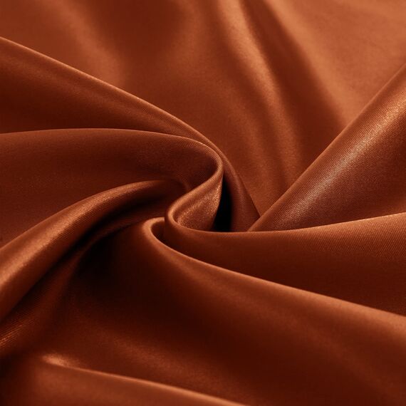Homiest 4-teiliges Satin-Bettwäsche-Set, luxuriöses seidiges Satin-Bettwäsche-Set mit tiefen Taschen, 1 Spannbetttuch + 1 Bettlaken + 2 Kissenbezüge (Queen-Size-Größe, gebranntes Orange)