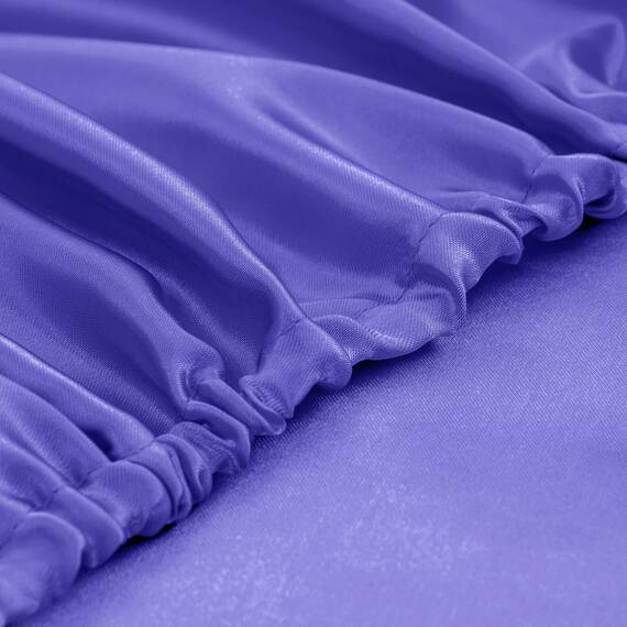 Homiest 4-teiliges Satin-Bettwäsche-Set, luxuriöses, seidiges Satin-Bettwäsche-Set mit tiefer Tasche, 1 Spannbetttuch + 1 Bettlaken + 2 Kissenbezüge (volle Größe, Periwinkle Blue)