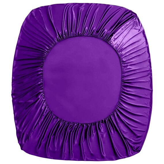 Homiest 4-teiliges extra tiefes Satin-Bettwäsche-Set, King-Size-Bettlaken, 45.7,61 cm tiefe Taschen, lila Satin-Bettlaken-Set, luxuriöses Spannbetttuch-Set, passend für ultratiefe Matratzen