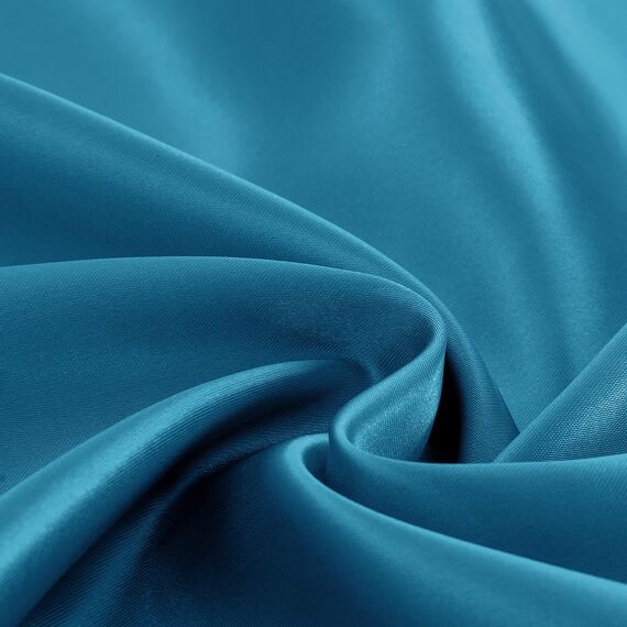 Homiest 4-teiliges Satin-Bettwäsche-Set, luxuriöses, seidiges Satin-Bettwäsche-Set mit tiefer Tasche, 1 Spannbetttuch + 1 Bettlaken + 2 Kissenbezüge (Queen-Size, Seeblau)