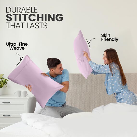 Utopia Bedding Queen-Kissenbezüge – 2er-Pack – Hotelverschluss – weicher, gebürsteter Mikrofaserstoff – schrumpf- und farbecht, Kissenbezüge 20 X 30 Inches (Queen, Lavendel)