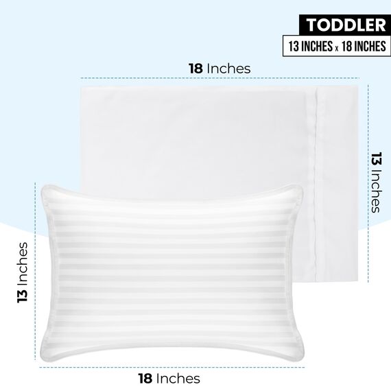 Utopia Bedding Kissenbezüge für Kleinkinder – 2er-Pack – Hotelverschluss – weicher, gebürsteter Mikrofaserstoff – schrumpf- und farbecht, 13 X 18 Inches (Kleinkind, weiß)