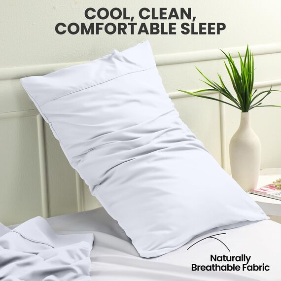 Utopia Bedding Standard-Kissenbezüge – 2er-Pack – Hotelverschluss – weicher, gebürsteter Mikrofaserstoff – schrumpf- und farbecht, Kissenbezüge 20 X 26 Inches (Standard, Weiß)