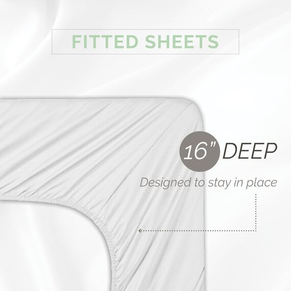 Elegant Comfort Komplettes Bettlaken-Set mit doppelseitigen Aufbewahrungstaschen, Mikrofaser, weiß, Twin XL