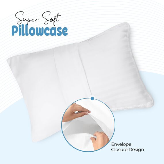 Utopia Bedding Kissenbezüge für Kleinkinder – 2er-Pack – Hotelverschluss – weicher, gebürsteter Mikrofaserstoff – schrumpf- und farbecht, 13 X 18 Inches (Kleinkind, weiß)