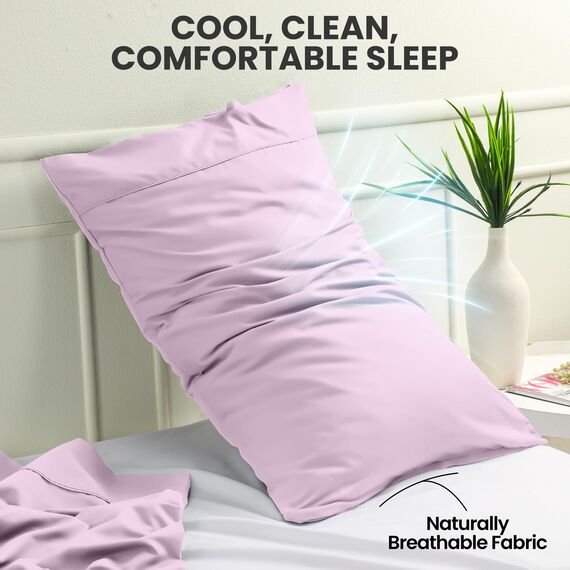 Utopia Bedding King-Size-Kissenbezüge – 2er-Pack – Hotelverschluss – weicher, gebürsteter Mikrofaserstoff – schrumpf- und farbecht, Kissenbezüge 20 X 40 Inches (Kingsize, Lavendel)
