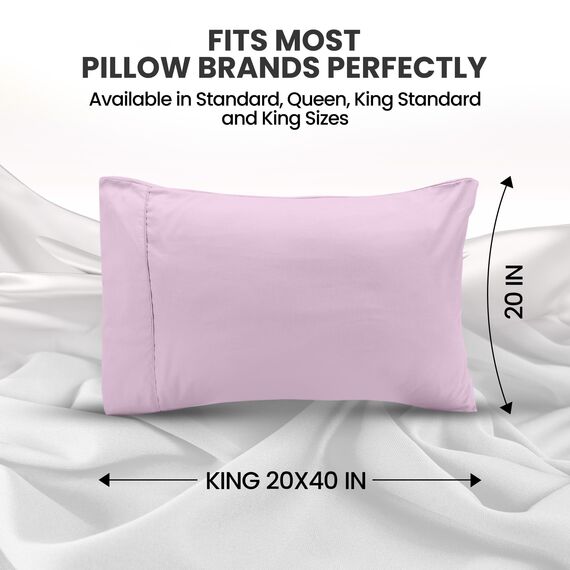 Utopia Bedding King-Size-Kissenbezüge – 2er-Pack – Hotelverschluss – weicher, gebürsteter Mikrofaserstoff – schrumpf- und farbecht, Kissenbezüge 20 X 40 Inches (Kingsize, Lavendel)