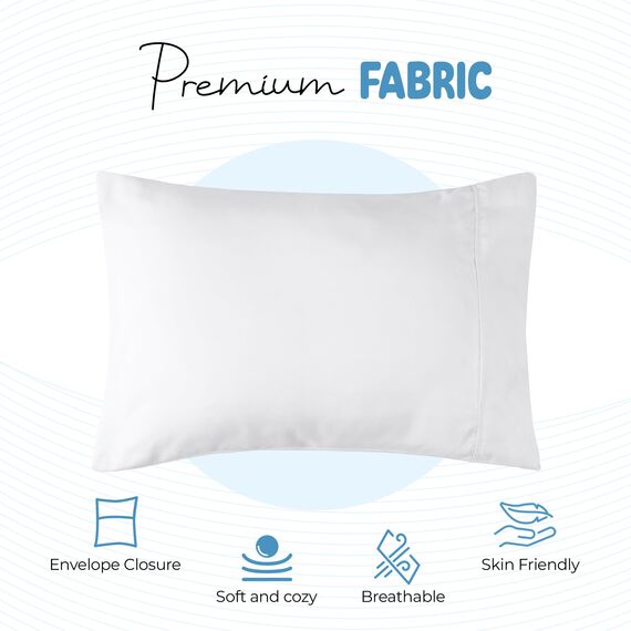 Utopia Bedding Kissenbezüge für Kleinkinder – 2er-Pack – Hotelverschluss – weicher, gebürsteter Mikrofaserstoff – schrumpf- und farbecht, 13 X 18 Inches (Kleinkind, weiß)