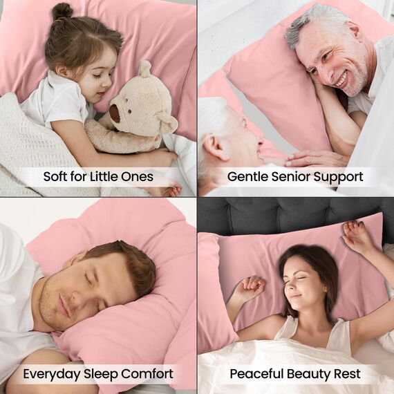 Utopia Bedding Queen-Kissenbezüge – 2er-Pack – Hotelverschluss – weicher, gebürsteter Mikrofaserstoff – schrumpf- und farbecht, Kissenbezüge 20 X 30 Inches (Queen, Pink)