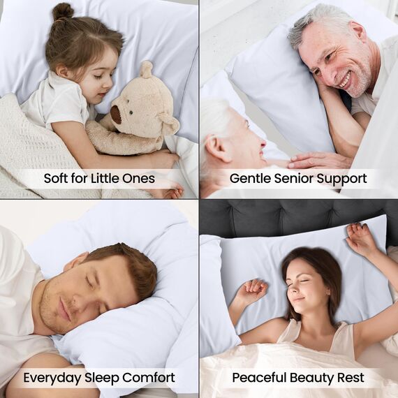 Utopia Bedding King Standard-Kissenbezüge – 2er-Pack – Hotelverschluss – weicher, gebürsteter Mikrofaserstoff – schrumpf- und farbecht, Kissenbezüge 20 X 36 Inches (King Standard, weiß)