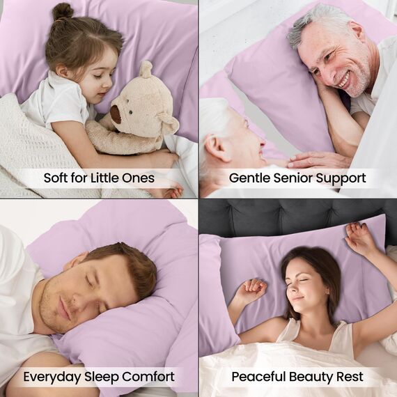 Utopia Bedding King-Size-Kissenbezüge – 2er-Pack – Hotelverschluss – weicher, gebürsteter Mikrofaserstoff – schrumpf- und farbecht, Kissenbezüge 20 X 40 Inches (Kingsize, Lavendel)