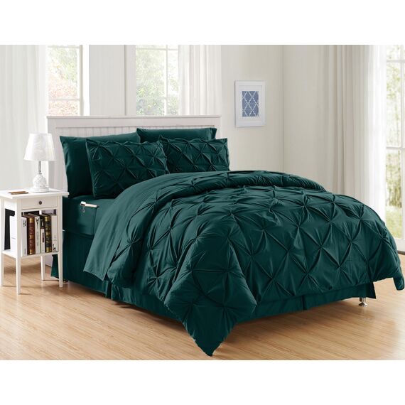 Elegant Comfort Luxuriöses, weichstes und gemütlichstes 8-teiliges Bettdecken-Set – seidig weiches Komplett-Set enthält Bettlaken-Set mit doppelseitigen Aufbewahrungstaschen, King/California King,