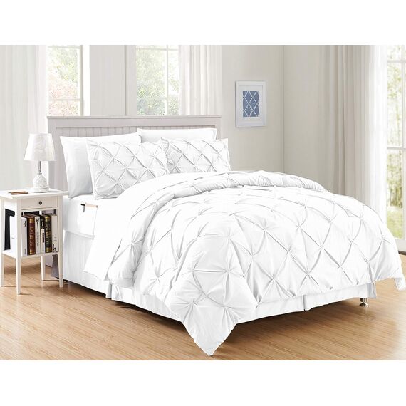 Elegant Comfort Luxuriöses, weichstes und gemütlichstes 8-teiliges Bettdecken-Set – seidig weiches Komplett-Set enthält Bettlaken-Set mit doppelseitigen Aufbewahrungstaschen, King/California King,