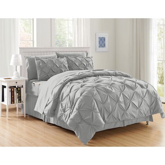 Elegant Comfort Luxuriöses, weichstes und gemütlichstes 8-teiliges Bettdecken-Set – seidig weiches Komplett-Set enthält Bettlaken-Set mit doppelseitigen Aufbewahrungstaschen, King/California King,