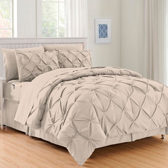 Elegant Comfort Luxuriöses, weichstes und gemütlichstes 8-teiliges Bettdecken-Set – seidig weiches Komplett-Set beinhaltet Bettlaken-Set mit doppelseitigen Aufbewahrungstaschen, King/California King