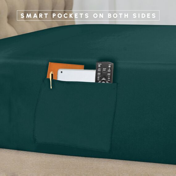 Elegant Comfort 8-teiliges Bettwäsche-Set mit Quetschfalten – Ganzjahres-Bett in einer Tasche, inklusive 4-teiligem Smart-Bettlaken-Set, Bettrock, Bettdecke, passenden Kissenbezügen und Kissenbezügen,