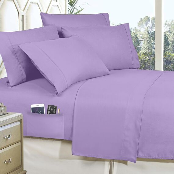 Elegant Comfort Luxuriöses, weichstes und gemütlichstes 8-teiliges Bettdecken-Set – seidig weiches Komplett-Set enthält Bettlaken-Set mit doppelseitigen Aufbewahrungstaschen, King/California King,
