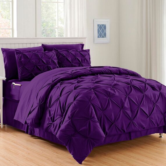 Elegant Comfort Luxuriöses, weichstes und gemütlichstes 8-teiliges Bettdecken-Set – seidig weiches Komplett-Set enthält Bettlaken-Set mit doppelseitigen Aufbewahrungstaschen, King/California King,