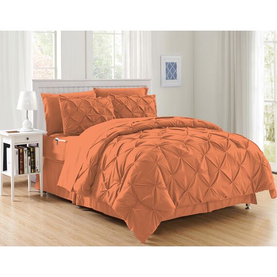 Elegant Comfort Luxuriöses, weichstes und gemütlichstes 8-teiliges Bettdecken-Set – seidig weiches Komplett-Set enthält Bettlaken-Set mit doppelseitigen Aufbewahrungstaschen, King/California King,