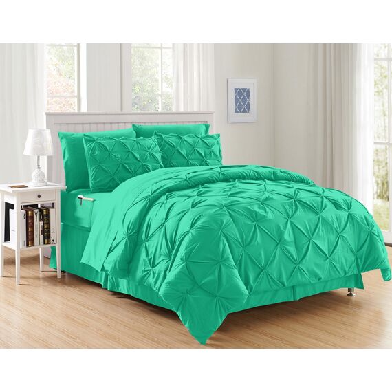 Elegant Comfort Luxuriöses, weichstes und gemütlichstes 8-teiliges Bettdecken-Set – seidig weiches Komplett-Set enthält Bettlaken-Set mit doppelseitigen Aufbewahrungstaschen, King/California King,