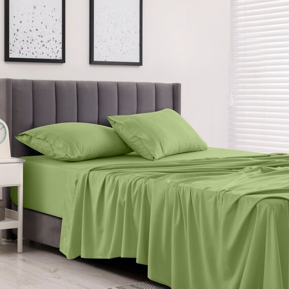 LUX Décor Bettwäsche-Set für King-Size-Bett, 4-teilig, ultraweiches Mikrofaser-Bettlaken mit Bettlaken, 40,6 cm tiefem Spannbetttuch und Kissenbezügen, kühlend und atmungsaktiv, Hotel-Luxus, Oeko-TEX