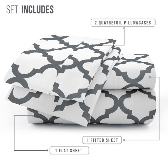 LUX Décor Bettwäsche-Set für King-Size-Betten, 4-teiliges kühlendes Bettwäsche-Set, atmungsaktiv, Hotel-Stil, Mikrofaser, Tiefe Taschen, leicht anzubringen, weich und knitterfrei, Öko-Tex