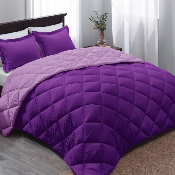 Basic Beyond Bettwäsche-Set für California King-Size, für alle Jahreszeiten, 1 Bettdecke (264,2 x 243,8 cm) und 2 Kissenbezüge (50,8 x 91,4 cm + 5 cm), Violett/Flieder