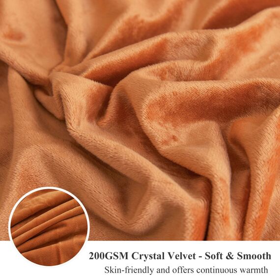 XeGe Flauschiger Kunstfell-Bettbezug, Queen-Size-Größe, luxuriöser zotteliger Plüsch, gebranntes Orange, 1 Stück, weicher pelziger flauschiger Samt, Terrakotta-Bettwäsche mit Reißverschluss für