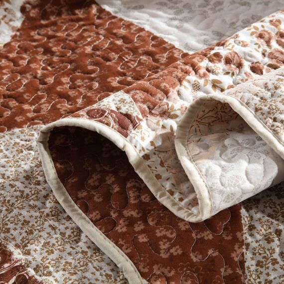 HoneiLife Bettwäsche-Set für King-Size-Betten – 3-teiliges Mikrofaser-Steppdecken, wendbar, Blumen-Bettwäsche-Set für alle Jahreszeiten, Steppdecken mit Dreieck- und Blumendruck-Muster