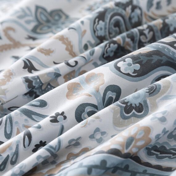 HoneiLife Baumwoll-Bettbezug, Queensize-Bett, 3-teilig, Paisleymuster, weich und atmungsaktiv, Bettbezug-Sets mit Reißverschluss und Eckbändern, Wildblumen-Bettbezug-Sets für alle Jahreszeiten
