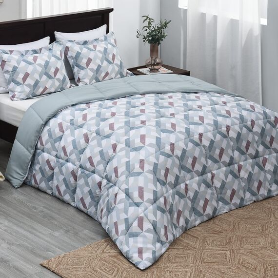 Basic Beyond Bettwäsche-Set für King-Size-Bett, leichte Daunen-Alternative, bedruckt, Geometrisches Muster