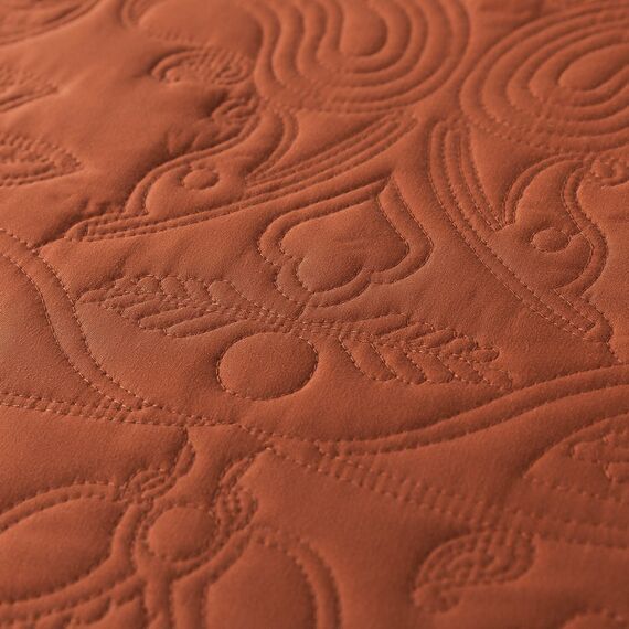 HoneiLife Queen-Size-Bettwäsche-Set – 3-teiliges Mikrofaser-Bettwäsche-Set, leichte Tagesdecken, wendbare Decken, Retro-Bettbezug, Paisleymuster, alle Jahreszeiten, Steppdecken – Rostfarben