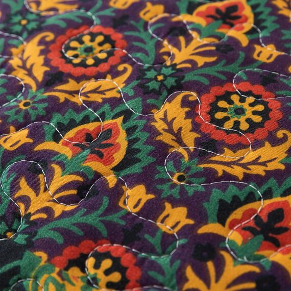 HoneiLife Steppdecken-Sets in Queen-Size, 3-teiliges Mikrofaser-Bettwäsche-Set, leichte Steppdecken, Wildblumen, Retro-Bettbezug, Steppdecke, Bettwäsche-Set für alle Jahreszeiten, Orange (Pumpkin)